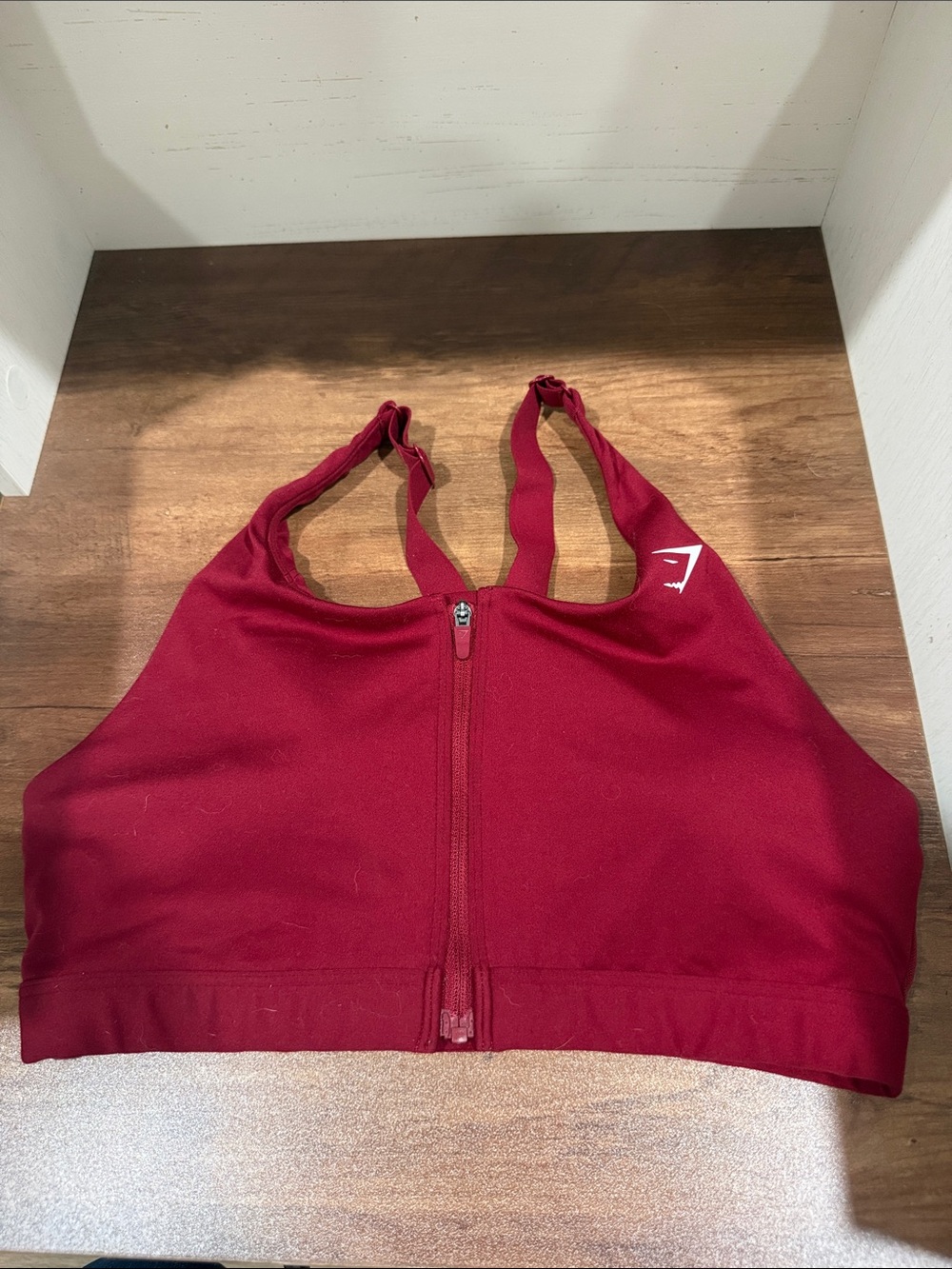 Gymshark Wine Front-Zip Sports Bra